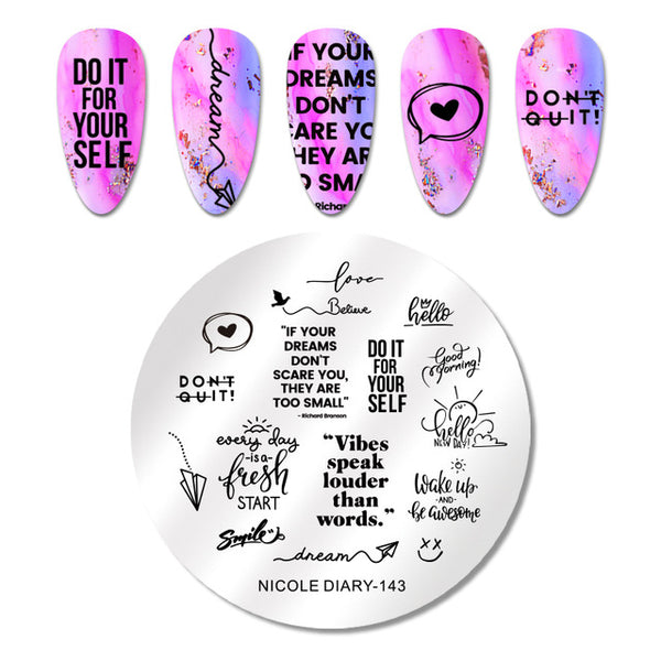 NICOLE DIARY Lace Flower Animal Nail Stamping Plates Marble Image Stamp Templates Geometric  Printing Stencil Tools