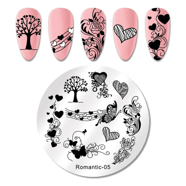 NICOLE DIARY Lace Flower Animal Nail Stamping Plates Marble Image Stamp Templates Geometric  Printing Stencil Tools