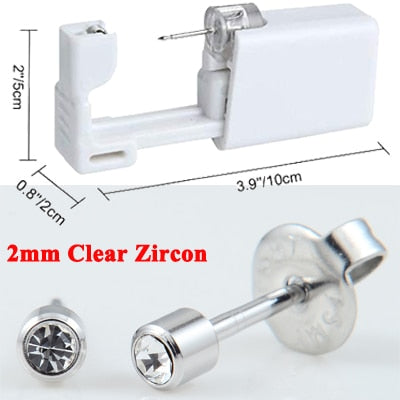 1PC Disposable Sterile Ear Piercing Unit Cartilage Tragus Helix Piercing Gun NO PAIN Piercer Tool Machine Kit Stud Choose Design