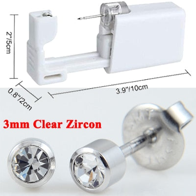 1PC Disposable Sterile Ear Piercing Unit Cartilage Tragus Helix Piercing Gun NO PAIN Piercer Tool Machine Kit Stud Choose Design