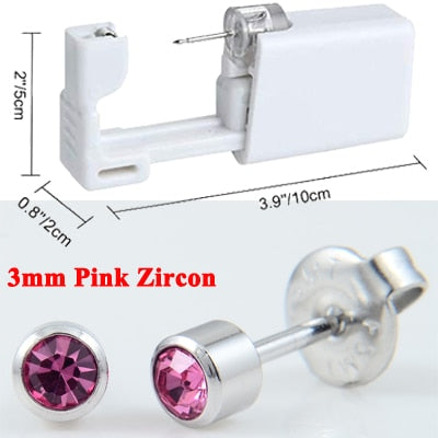 1PC Disposable Sterile Ear Piercing Unit Cartilage Tragus Helix Piercing Gun NO PAIN Piercer Tool Machine Kit Stud Choose Design