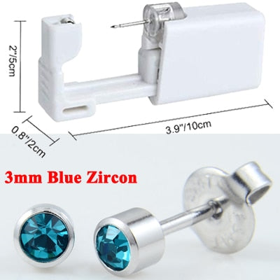 1PC Disposable Sterile Ear Piercing Unit Cartilage Tragus Helix Piercing Gun NO PAIN Piercer Tool Machine Kit Stud Choose Design