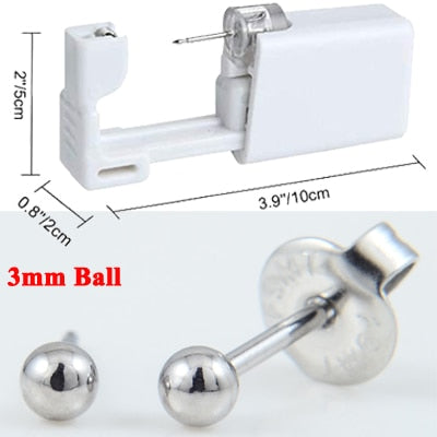 1PC Disposable Sterile Ear Piercing Unit Cartilage Tragus Helix Piercing Gun NO PAIN Piercer Tool Machine Kit Stud Choose Design
