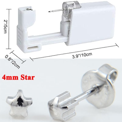 1PC Disposable Sterile Ear Piercing Unit Cartilage Tragus Helix Piercing Gun NO PAIN Piercer Tool Machine Kit Stud Choose Design