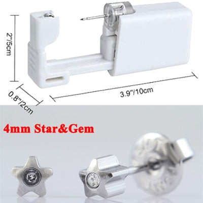 1PC Disposable Sterile Ear Piercing Unit Cartilage Tragus Helix Piercing Gun NO PAIN Piercer Tool Machine Kit Stud Choose Design