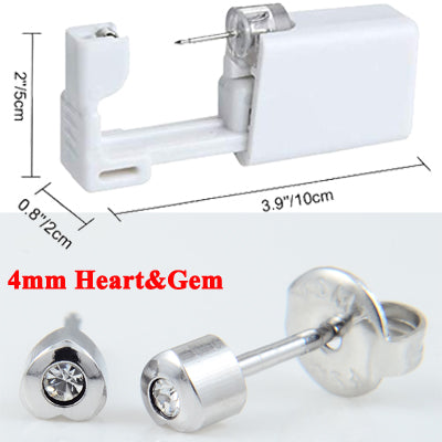 1PC Disposable Sterile Ear Piercing Unit Cartilage Tragus Helix Piercing Gun NO PAIN Piercer Tool Machine Kit Stud Choose Design