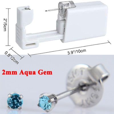 1PC Disposable Sterile Ear Piercing Unit Cartilage Tragus Helix Piercing Gun NO PAIN Piercer Tool Machine Kit Stud Choose Design