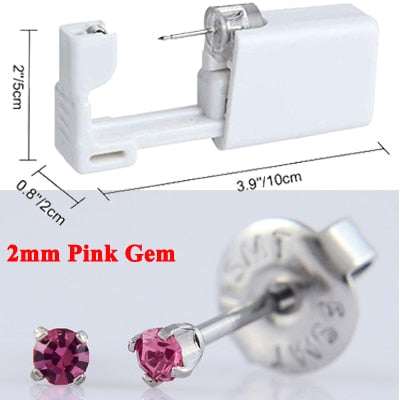 1PC Disposable Sterile Ear Piercing Unit Cartilage Tragus Helix Piercing Gun NO PAIN Piercer Tool Machine Kit Stud Choose Design