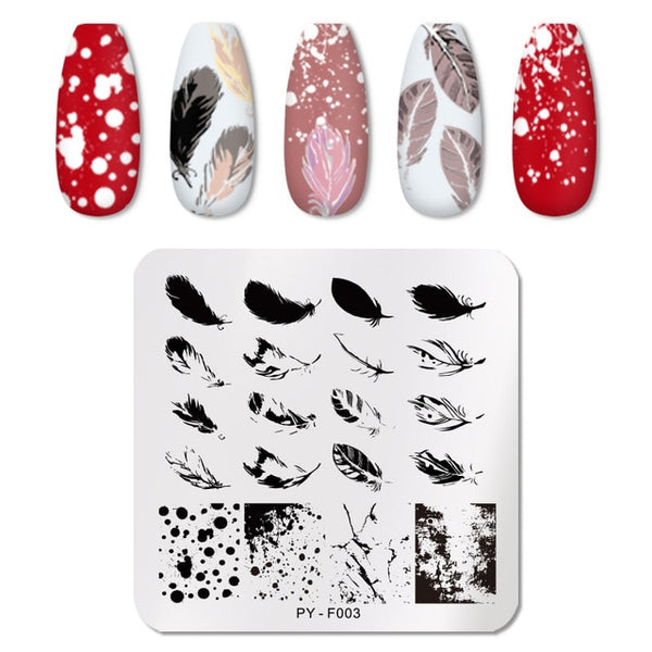 PICT YOU Nail Stamping Plates Rectangle Geometric Line Wave Pattern Stainless Steel Nail Art Image Stamp Stencils Design J004