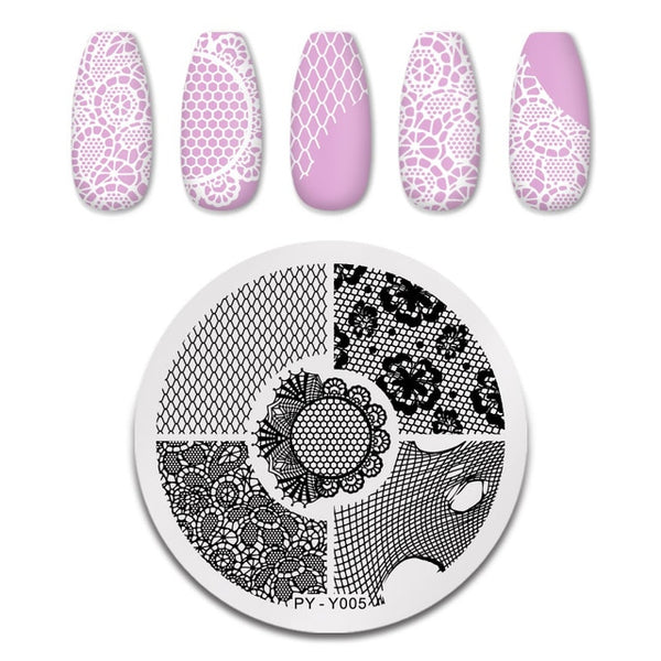 PICT YOU Nail Stamping Plates Rectangle Geometric Line Wave Pattern Stainless Steel Nail Art Image Stamp Stencils Design J004