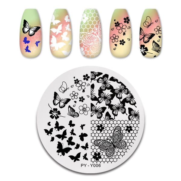 PICT YOU Nail Stamping Plates Rectangle Geometric Line Wave Pattern Stainless Steel Nail Art Image Stamp Stencils Design J004