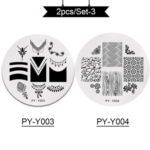 PICT YOU Nail Stamping Plates Rectangle Geometric Line Wave Pattern Stainless Steel Nail Art Image Stamp Stencils Design J004