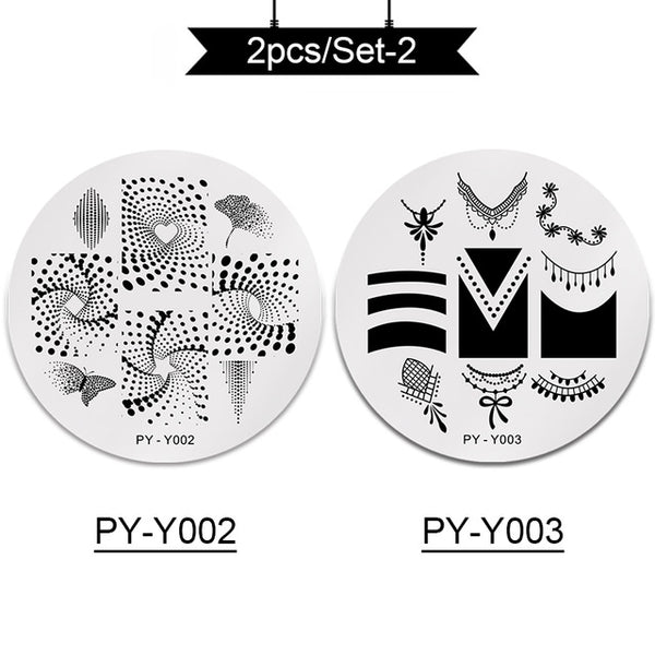 PICT YOU Nail Stamping Plates Rectangle Geometric Line Wave Pattern Stainless Steel Nail Art Image Stamp Stencils Design J004