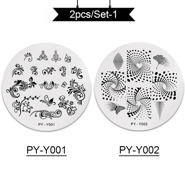 PICT YOU Nail Stamping Plates Rectangle Geometric Line Wave Pattern Stainless Steel Nail Art Image Stamp Stencils Design J004