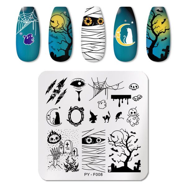 PICT YOU Nail Stamping Plates Rectangle Geometric Line Wave Pattern Stainless Steel Nail Art Image Stamp Stencils Design J004