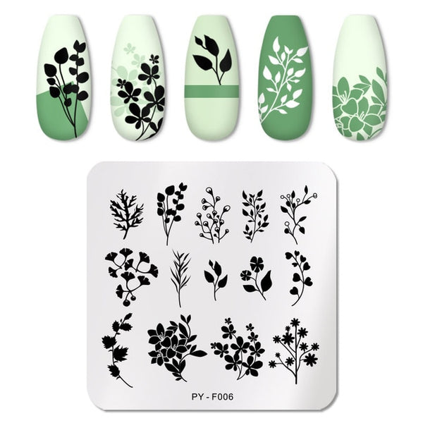 PICT YOU Nail Stamping Plates Rectangle Geometric Line Wave Pattern Stainless Steel Nail Art Image Stamp Stencils Design J004