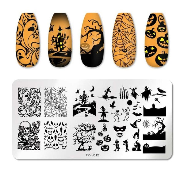 PICT YOU Nail Stamping Plates Rectangle Geometric Line Wave Pattern Stainless Steel Nail Art Image Stamp Stencils Design J004