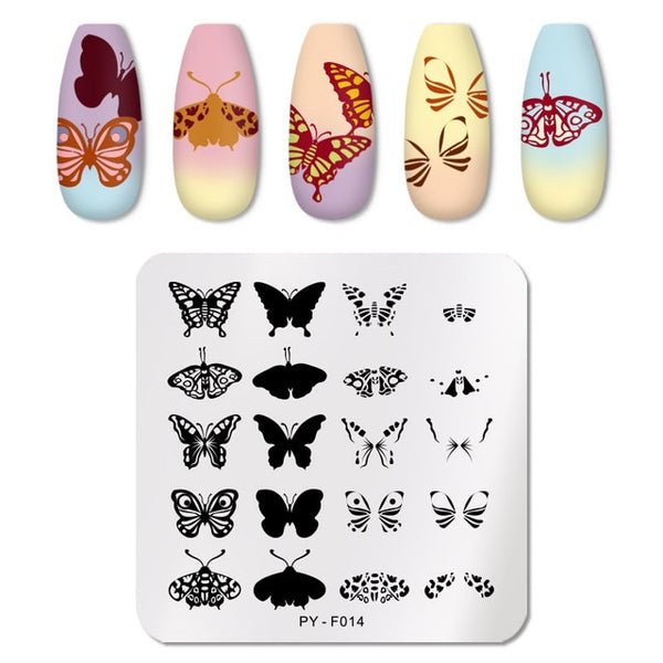 PICT YOU Nail Stamping Plates Rectangle Geometric Line Wave Pattern Stainless Steel Nail Art Image Stamp Stencils Design J004