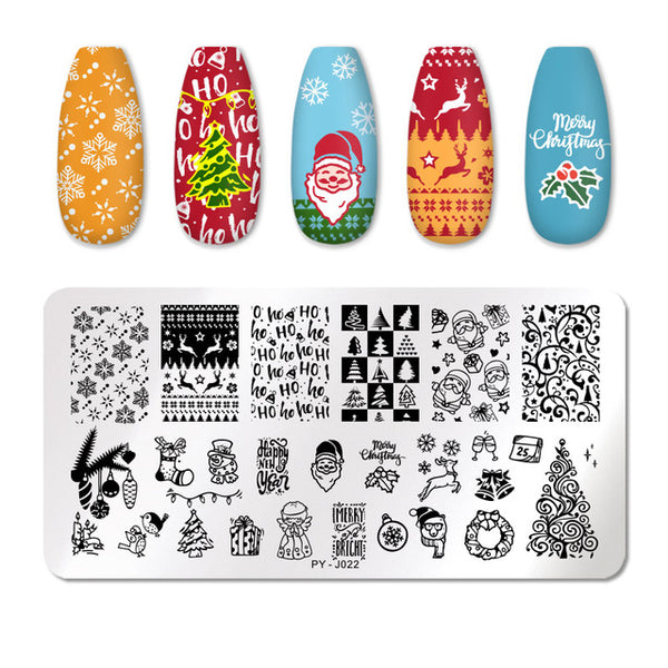 PICT YOU Nail Stamping Plates Rectangle Geometric Line Wave Pattern Stainless Steel Nail Art Image Stamp Stencils Design J004