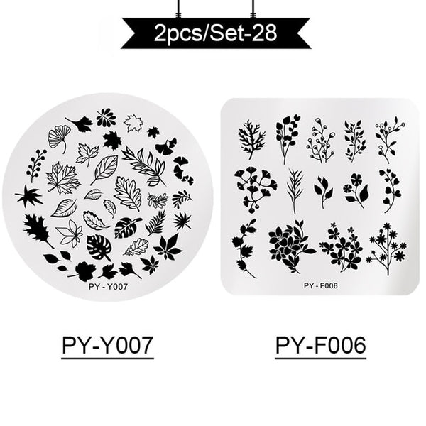PICT YOU Nail Stamping Plates Rectangle Geometric Line Wave Pattern Stainless Steel Nail Art Image Stamp Stencils Design J004