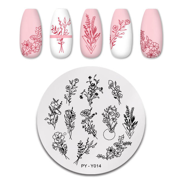 PICT YOU Nail Stamping Plates Rectangle Geometric Line Wave Pattern Stainless Steel Nail Art Image Stamp Stencils Design J004