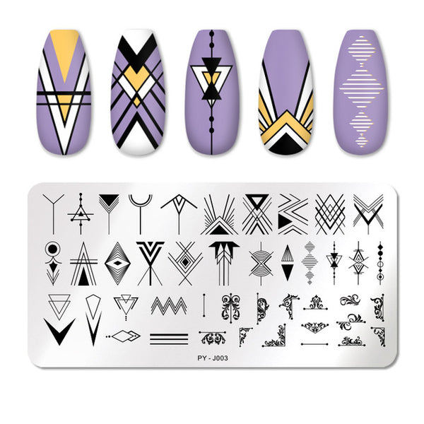 PICT YOU Nail Stamping Plates Flower Rectangle Stainless Steel Nail Image Stencils Stamping Template