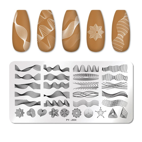 PICT YOU Nail Stamping Plates Flower Rectangle Stainless Steel Nail Image Stencils Stamping Template
