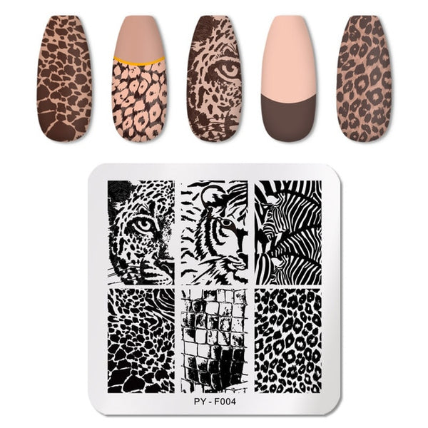 PICT YOU Nail Stamping Plates Flower Rectangle Stainless Steel Nail Image Stencils Stamping Template