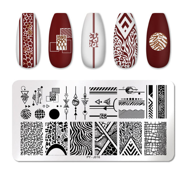 PICT YOU Nail Stamping Plates Flower Rectangle Stainless Steel Nail Image Stencils Stamping Template