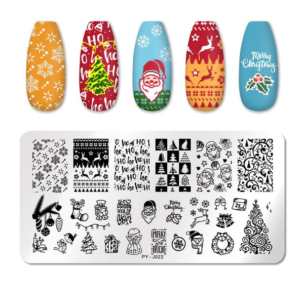 PICT YOU Nail Stamping Plates Flower Rectangle Stainless Steel Nail Image Stencils Stamping Template