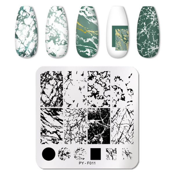 PICT YOU Nail Stamping Plates Flower Rectangle Stainless Steel Nail Image Stencils Stamping Template