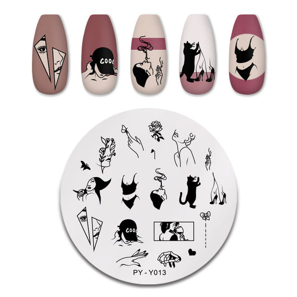 PICT YOU Nail Stamping Plates Flower Rectangle Stainless Steel Nail Image Stencils Stamping Template