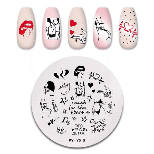 PICT YOU Nail Stamping Plates Flower Rectangle Stainless Steel Nail Image Stencils Stamping Template