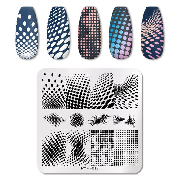 PICT YOU Nail Stamping Plates Flower Rectangle Stainless Steel Nail Image Stencils Stamping Template