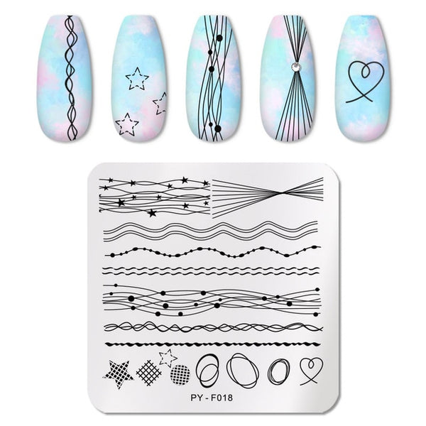 PICT YOU Nail Stamping Plates Flower Rectangle Stainless Steel Nail Image Stencils Stamping Template