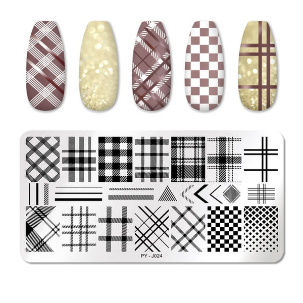 PICT YOU Nail Stamping Plates Flower Rectangle Stainless Steel Nail Image Stencils Stamping Template