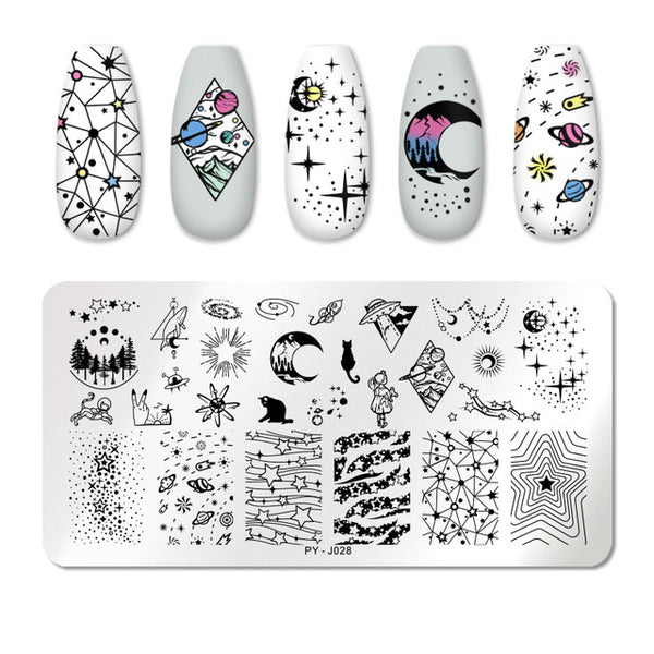 PICT YOU Nail Stamping Plates Flower Rectangle Stainless Steel Nail Image Stencils Stamping Template