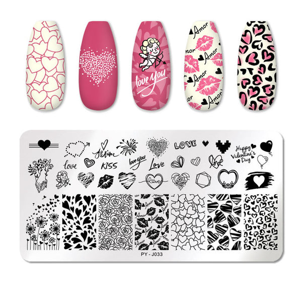 PICT YOU Nail Stamping Plates Flower Rectangle Stainless Steel Nail Image Stencils Stamping Template