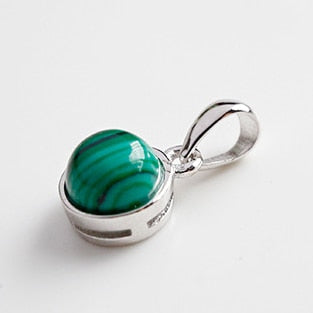 Hot Sale 100% 925 Sterling Silver Customizable Natural Malachite Labradorite Crystal Agate Opal Tigereye Gem Pendants Jewelry