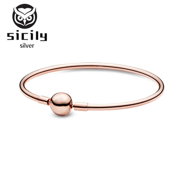Sicily Authentic original logo 100% 925 sterling silver pan charm chain bracelet for women fashion luxury snake bracelet jewelry