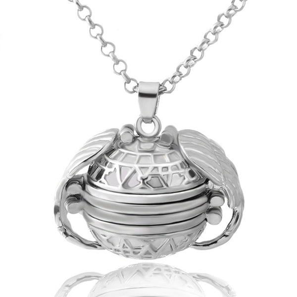DIY Flash Memory Photo Pendant Jewelry Antique Silver Four-Color Angel Wings Locket Necklace Fashion Women Romantic Accessories