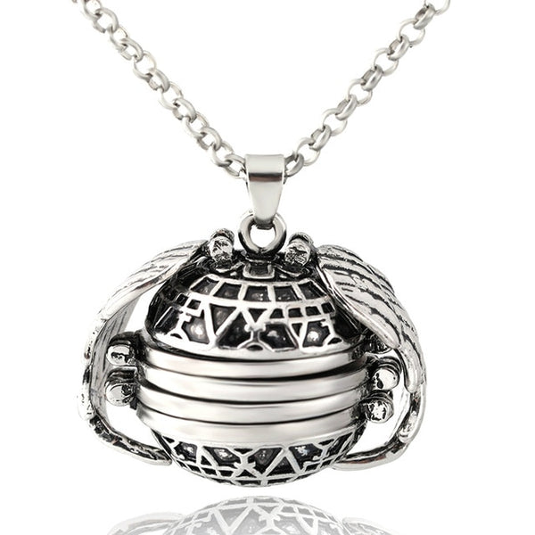DIY Flash Memory Photo Pendant Jewelry Antique Silver Four-Color Angel Wings Locket Necklace Fashion Women Romantic Accessories