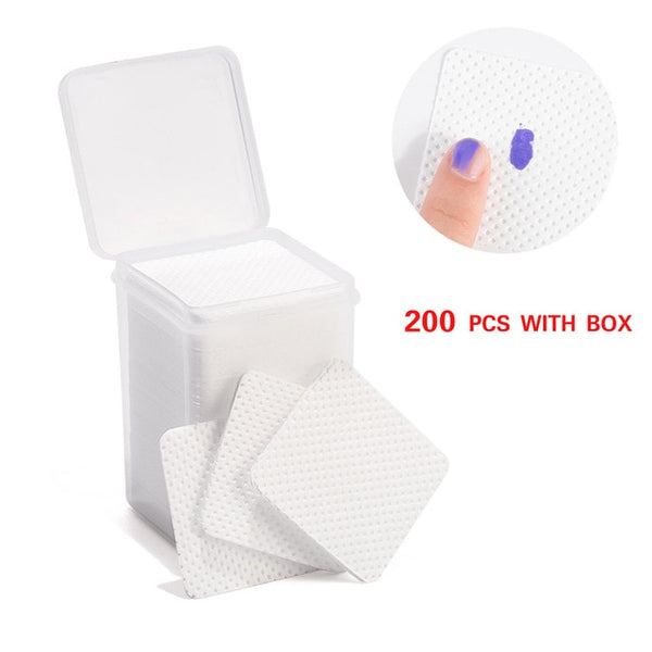 200 pcs Lint-Free Nail Remover Cotton Wipes Absorbent UV Gel Nail  Polish Remover Cleaner Non-toxic Paper Pad Napkins for Polish