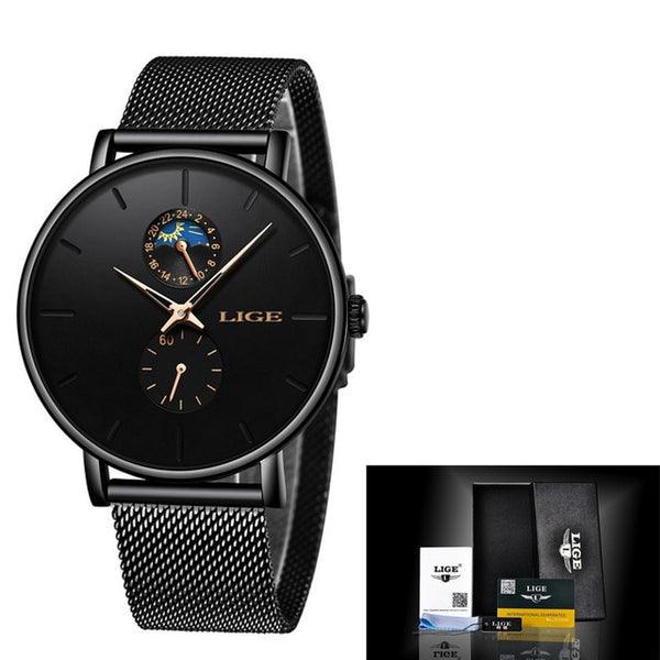 LIGE New Women Luxury Brand Watch Simple Quartz Lady Waterproof Wristwatch Female Fashion Casual Watches Clock reloj mujer 2020