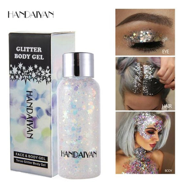 New Eye Glitter Nail Hair Body Face Glitter Gel Art Flash Heart Loose Sequins Cream Festival Glitter Decoration Party Festival