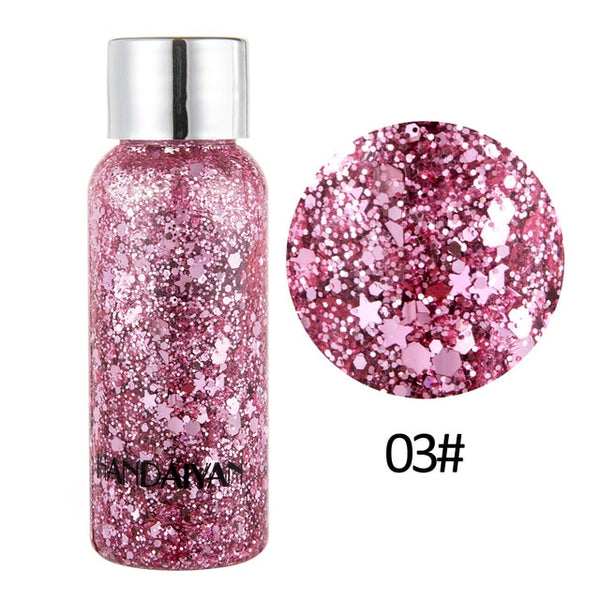 New Eye Glitter Nail Hair Body Face Glitter Gel Art Flash Heart Loose Sequins Cream Festival Glitter Decoration Party Festival