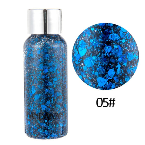 New Eye Glitter Nail Hair Body Face Glitter Gel Art Flash Heart Loose Sequins Cream Festival Glitter Decoration Party Festival