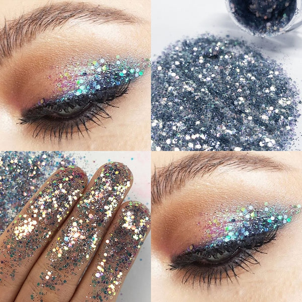 New Eye Glitter Nail Hair Body Face Glitter Gel Art Flash Heart Loose Sequins Cream Festival Glitter Decoration Party Festival