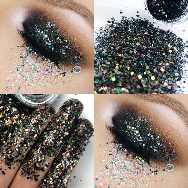 New Eye Glitter Nail Hair Body Face Glitter Gel Art Flash Heart Loose Sequins Cream Festival Glitter Decoration Party Festival