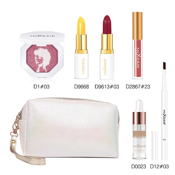 MIXDAIR Makeup Set Lipstick Lip Gloss Highlighter Eyebrow Pencil Eye Shadow Liquid Foundation Mascara BB Cream Makeup Complete